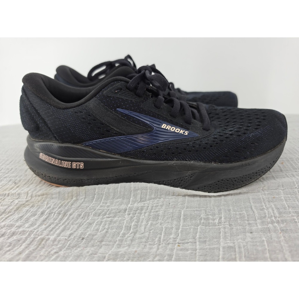 Brooks Adrenaline GTS 24 Womens Running Shoes Black Navy Rose Gold 8.5
